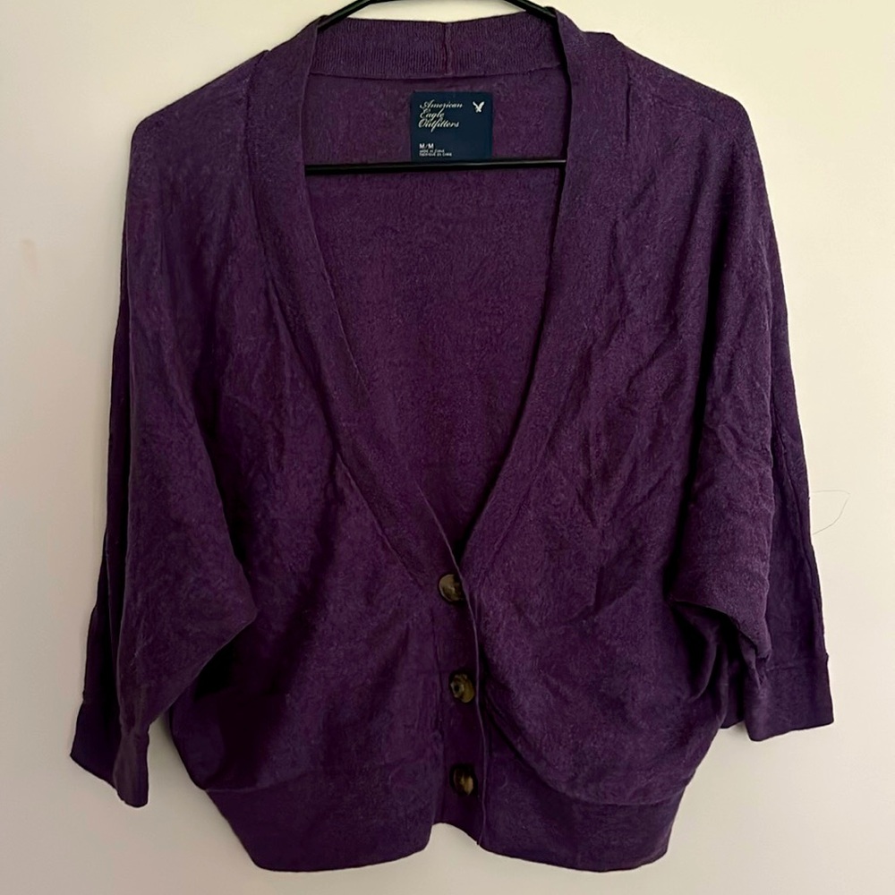 Purple American Eagle cardigan, size medium